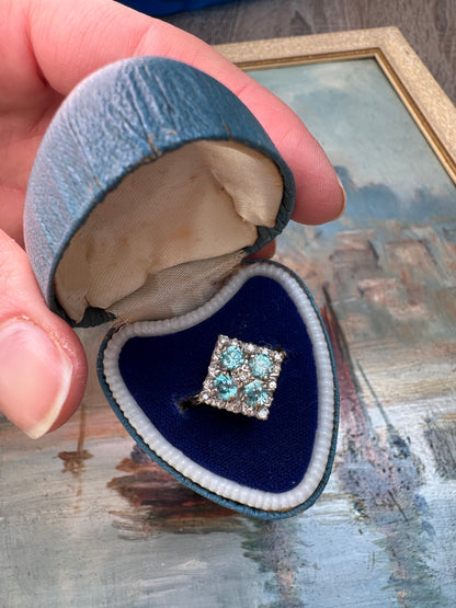 18ct Gold Zircon & Diamond Ring