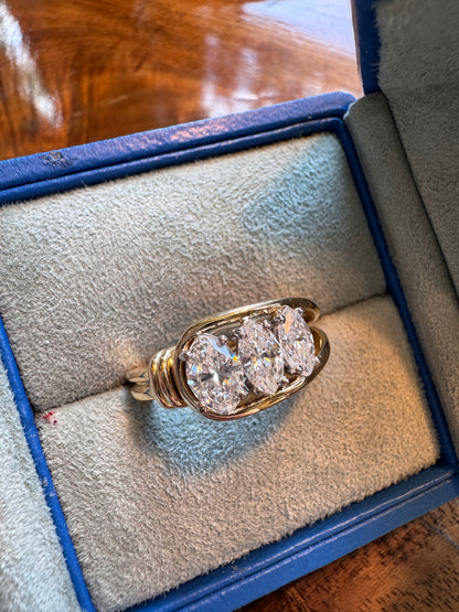 Large Diamond Marquis Trilogy Ring