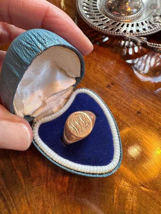 Antique 9 Carat Rose Gold Signet Ring
