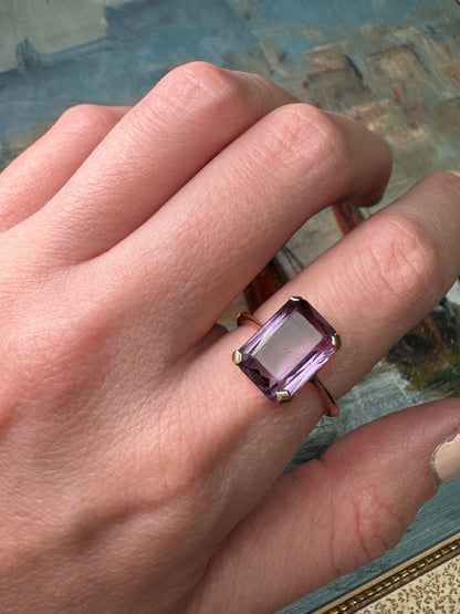 9ct Rose Gold Amethyst Cocktail Ring