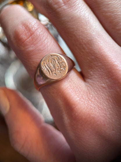 Antique 9 Carat Rose Gold Signet Ring
