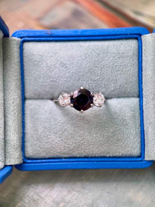 2.4ct Sapphire & Diamond Trilogy Ring