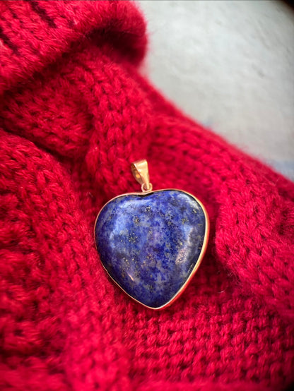 9ct Gold Lapis Lazuli Heart Pendant (Pendant only) - 2 of 2
