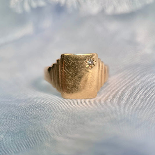 9 Carat Gold Vintage Art Deco Signet Ring