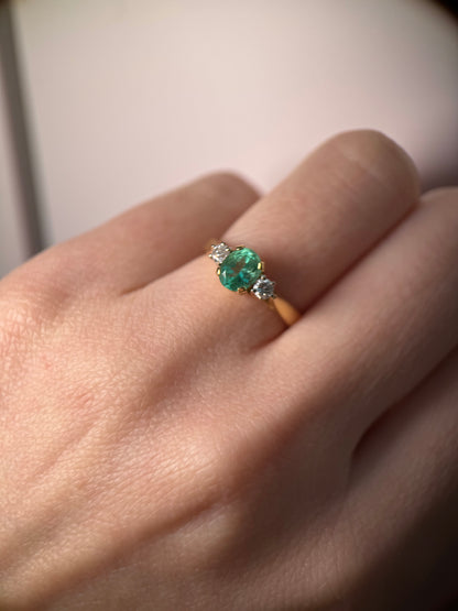 18 Carat Gold Emerald & Diamond Ring