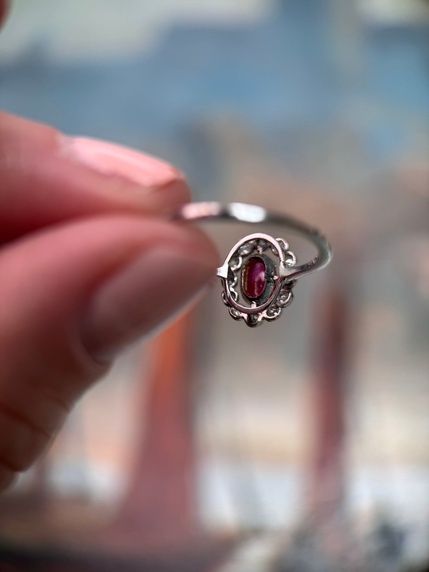 Antique Ruby & Diamond Converted Ring