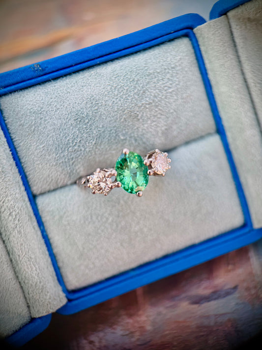 Platinum Tourmaline & Diamond Ring