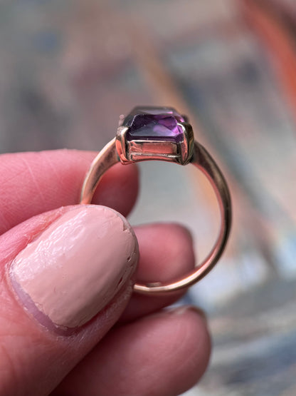 9ct Rose Gold Amethyst Cocktail Ring