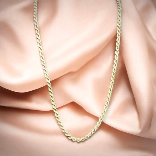 9K Gold French Rope Chain Necklace