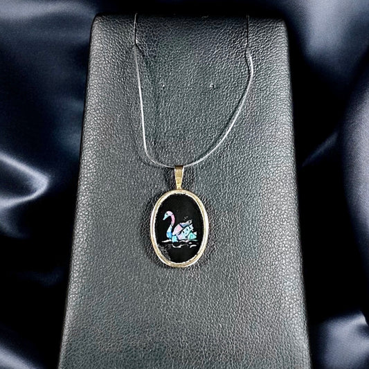 Opal & Onyx Swan Pendant (Pendant only)