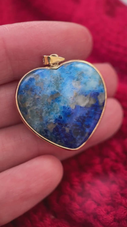 9ct Gold Lapis Lazuli Heart Pendant (Pendant only) - 1 of 2