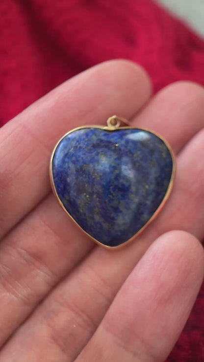 9ct Gold Lapis Lazuli Heart Pendant (Pendant only) - 2 of 2