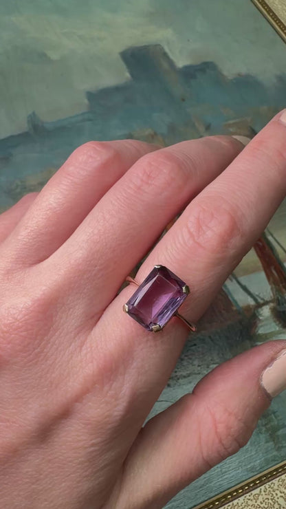 9ct Rose Gold Amethyst Cocktail Ring