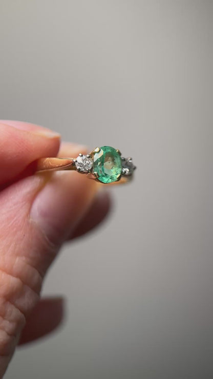 18 Carat Gold Emerald & Diamond Ring