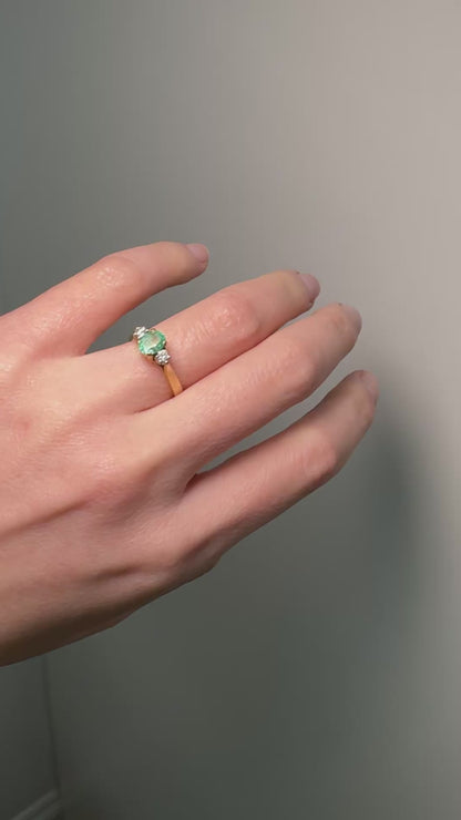 18 Carat Gold Emerald & Diamond Ring