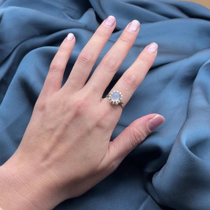 9 Carat Gold Moonstone & Pearl Cocktail Ring