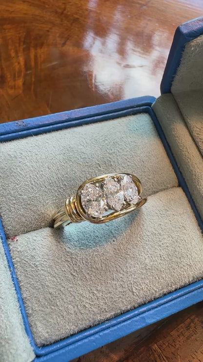 Large Diamond Marquis Trilogy Ring