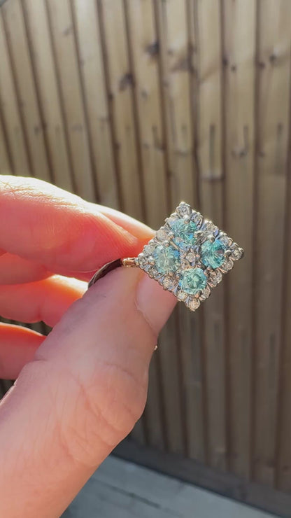 18ct Gold Zircon & Diamond Ring
