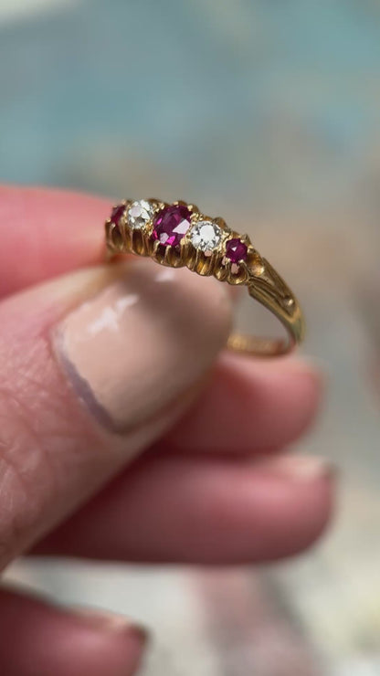 18ct Gold Ruby & Diamond Ring