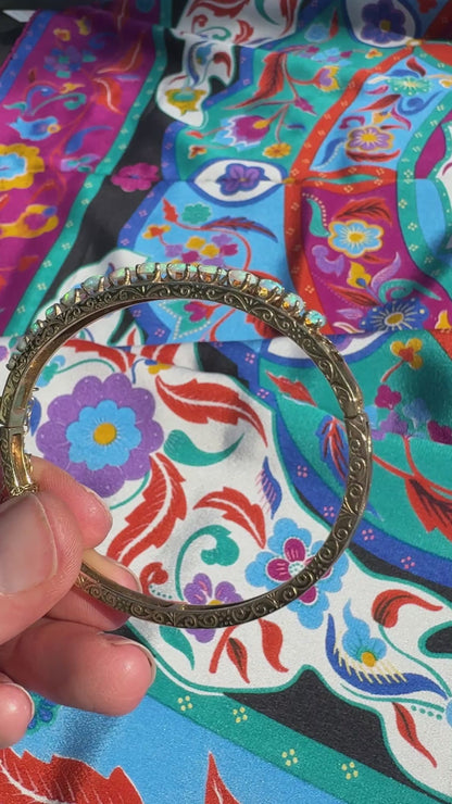 9ct Gold Opal Bangle